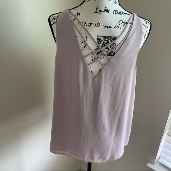 Express Women’s Mauve Sleeveless Elegant Top with Criss-Crossed Back Size L - Picture 3 of 9